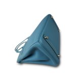 Birkin 30 Bleu Jean Veau Togo Palladium Plated I Square Stamp - Image 9
