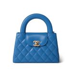 24P Blue Nano Kelly Shopper Aged Gold Hardware - Image 3