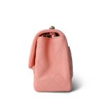 Peach Lambskin Quilted Mini Square Flap LGHW - Image 4