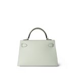 Mini Kelly Sellier Vert Fizz Epsom Palladium Plated B Stamp - Image 5