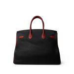 Birkin 35 Black/Red Togo Palladium Plated [N] Stamp - Image 5