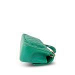 Green Lambskin Quilted Mini Top Handle Aged Gold Hardware - Image 11