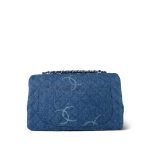 20B Blue Denim Quilted CC Single Flap Jumbo SHW - Image 4
