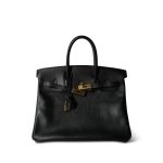 Birkin 35 Black Ardennes Gold Plated [C] Stamp - Image 14