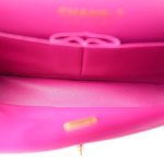 24A Pink/Fuchsia Caviar Quilted Classic Flap Medium Light Gold Hardware - Image 14