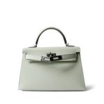 Mini Kelly Sellier Vert Fizz Epsom Palladium Plated B Stamp - Image 14