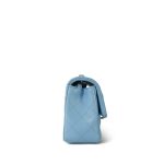 Light Blue Lambskin Quilted Mini Rectangular Flap Light Gold Hardware - Image 4