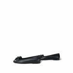 24P Black Lambskin Camellia CC Patent Cap Toe Ballerina Flats Size 36.5 - Image 4