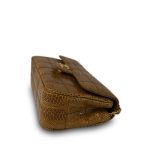 Beige Lizard Mini Rectangular Flap Aged Gold Hardware - Image 11