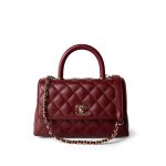 21A Burgundy Caviar Quilted Coco Handle Small LGHW