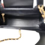 23K Black Shiny Aged Calfskin Quilted Nano Kelly Shopper Aged Gold Hardware - Image 14