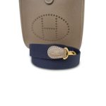Evelyne Amazone 16 TPM Etoupe/Bleu Indigo Taurillon Clemence Gold Plated W Stamp - Image 12