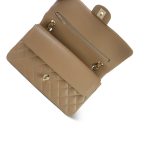 22A Dark Beige Quilted Caviar Classic Flap Medium LGHW - Image 3