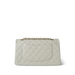 24S Light Grey Caviar Quilted Classic Flap Medium LGHW - Image 3