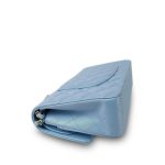 Pearly Blue Calfskin Classic Flap Medium Light Gold Hardware - Image 9