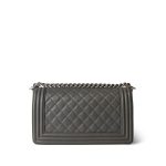 Grey Caviar Quilted Boy Bag Medium Silver Hardware - Image 5