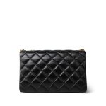 Black Lambskin Quilted Pillow Crush Single Flap Bag Aged Gold Hardware - Image 12