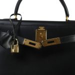 Kelly Sellier 28 Black Box Calfskin Gold Plated X Circle Stamp - Image 6