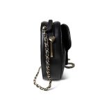 22S CC In Love Black Lambskin Quilted Large Heart Bag LGHW - Image 4