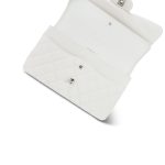 21S White Caviar Quilted Jumbo Classic Flap Silver Hardware - Image 12