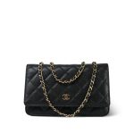 Black Caviar Quilted Wallet on Chain WOC GHW - Image 10