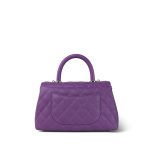 Purple Caviar Quilted Coco Handle Small Light Gold Hardware - Image 5
