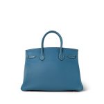 Birkin 30 Blue Jean Swift Palladium Plated J Square Stamp - Image 12
