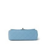 Light Blue Lambskin Quilted Mini Rectangular Flap Light Gold Hardware - Image 3