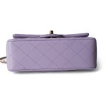 24P Lavender Lambskin Mini Top Handle Light Gold Hardware - Image 4