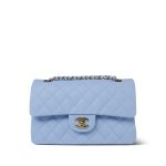 23P Sky Blue Caviar Quilted Classic Flap Small Light Gold Hardware