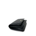 Black Caviar Quilted Wallet on Chain (WOC) Gold Hardware - Image 9