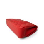 Red Lambskin Quilted Classic Flap Medium Silver Hardware - Image 7