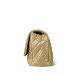 Gold Crumpled Calfskin Small XXL Travel Flap Bag Light Gold Hardware - Image 2