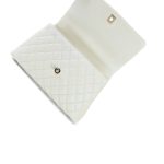 20K White Iridescent Caviar Quilted Coco Handle Medium Light Gold Hardware - Image 7