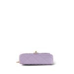 24P Purple Caviar Quilted Mini Sweetheart Single Flap Bag Aged Gold Hardware - Image 8
