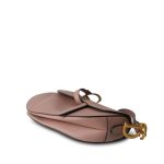 Dior Blush Grained Calfskin Saddle Bag w/ Strap - Image 9