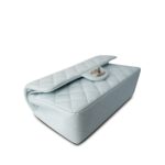 Light Blue Caviar Quilted Classic Flap Small Silver Hardware - Image 10