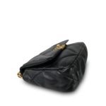 23P Black Lambskin Quilted Small 19 Flap Mixed Hardware - Image 12