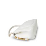 23C White Lambskin Quilted Paris Monaco Single Flap Bag Aged Gold Hardware - Image 14