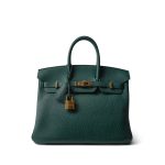 Birkin 25 Malachite Togo Gold Plated A Stamp