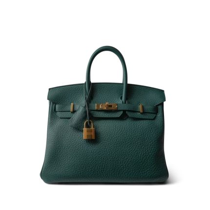 Birkin 25 Malachite Togo Gold Plated A Stamp