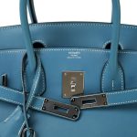 Birkin 30 Blue Jean Swift Palladium Plated J Square Stamp - Image 8