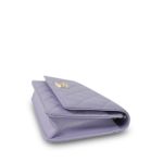 24A Purple Caviar Quilted Wallet on Chain WOC LGHW - Image 12