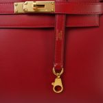 Kelly Sellier 28 Rouge Vif Box Calfskin Gold Plated C Square Stamp - Image 22