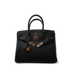 Birkin 30 Noir Togo Rose Gold Plated Hardware Y Stamp - Image 2