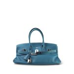Shoulder Birkin 42 JPG Bleu Jean Clemence Palladium Plated [J] Stamp - Image 12