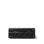 24K Black Lambskin Quilted Box Bag Small Light Gold Hardware - Image 5