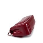 23K Red Patent Camellia Single Flap Bag Silver Hardware - Image 11
