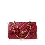 Red Lambskin Quilted Classic Flap Small Gold Hardware - Image 10