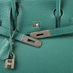 Birkin 30 Malachite Clemence Palladium Plated R Stamp - Image 5